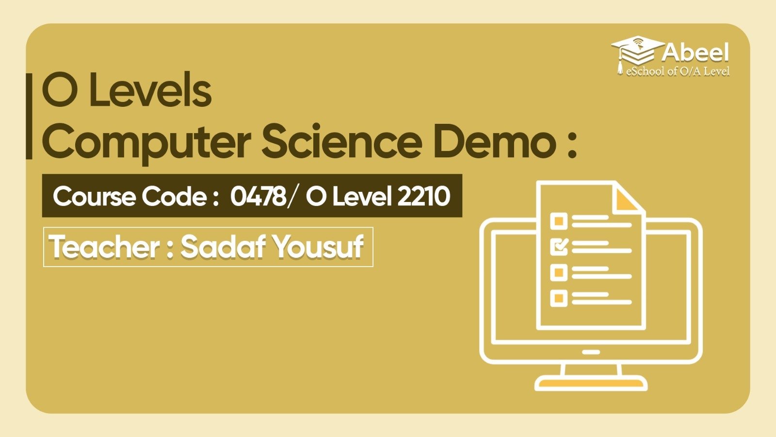 O Level / IGCSE Computer Science (2210 / 0478 / 0984)