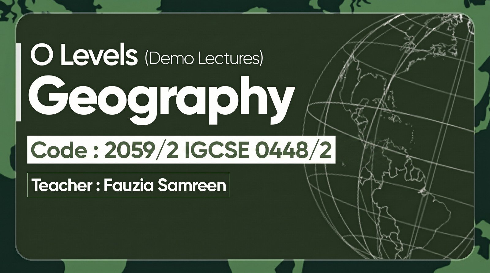 O Levels Pakistan Studies – The Environment of Pakistan (Oct-Nov)