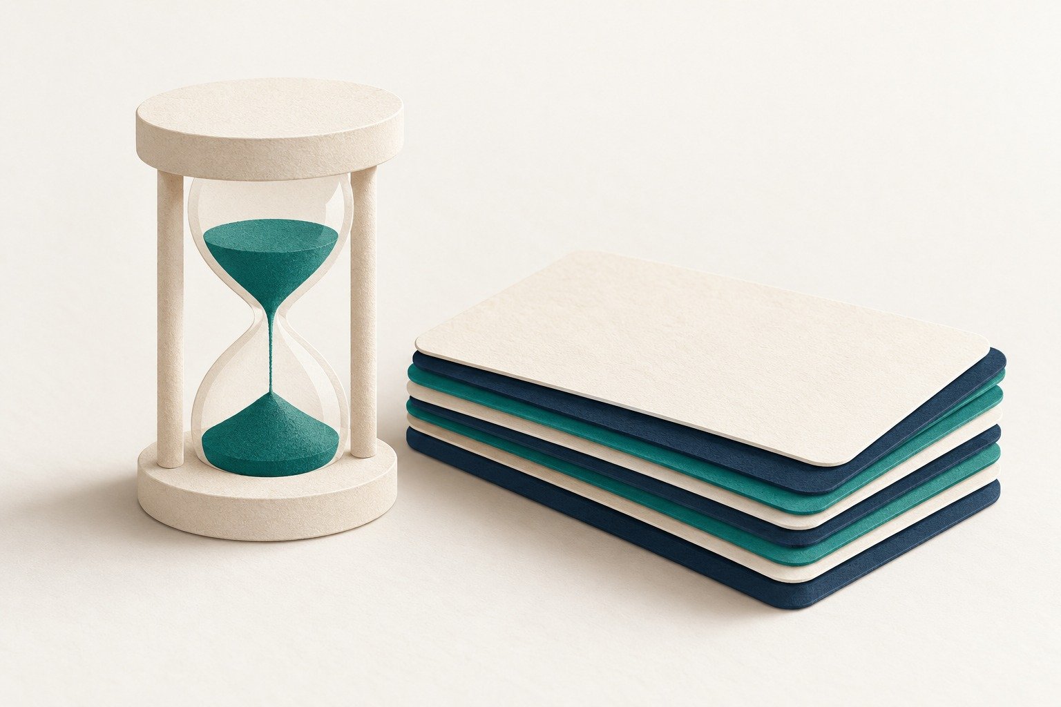 Paper-cut study illustration accompanying How to Practise Exam Timing Without Rushing Every Answer