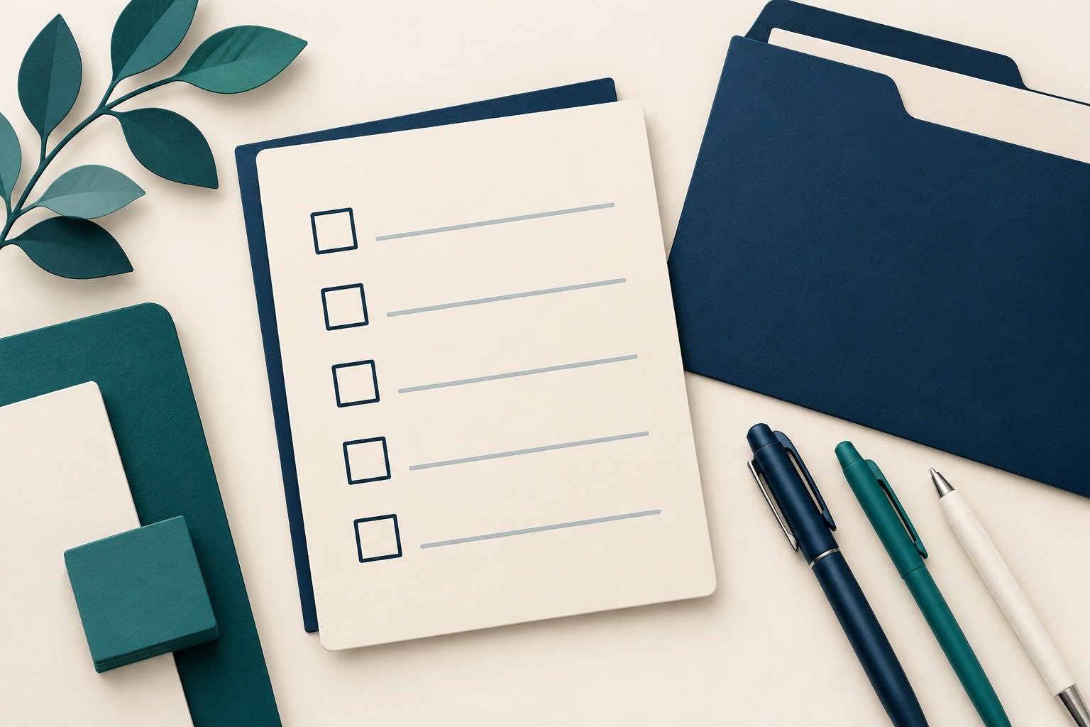 Paper-cut study illustration accompanying A Practical Final-Week Checklist for O and A Level Exams