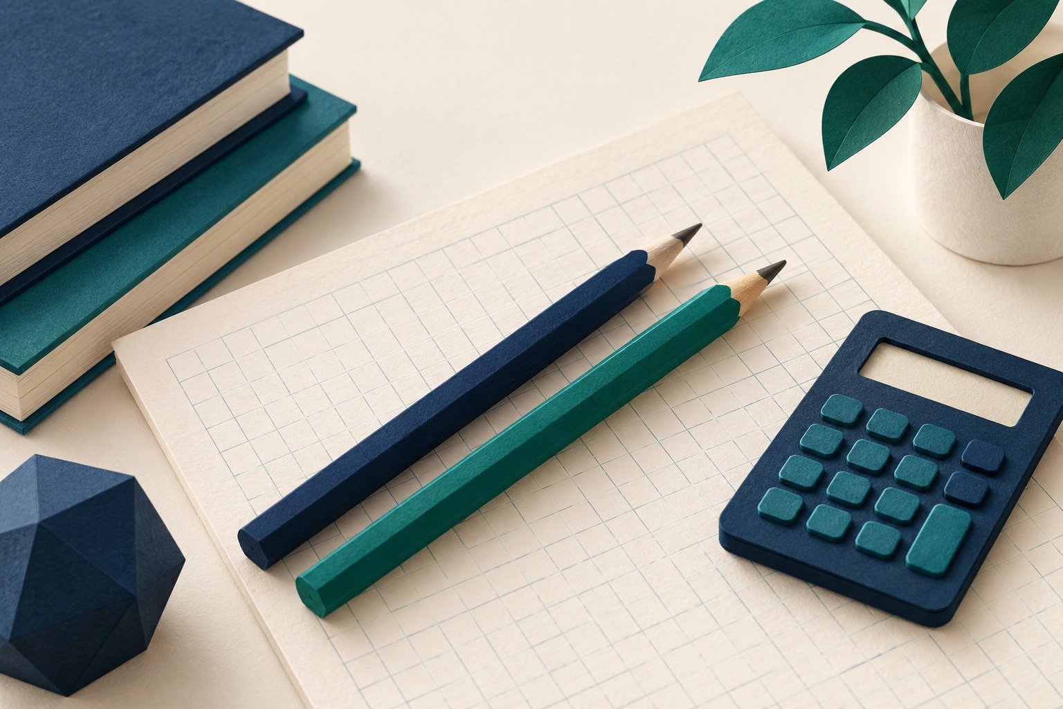 Paper-cut study illustration accompanying O Level Graphs: Read Scale, Gradient and Intercepts Carefully