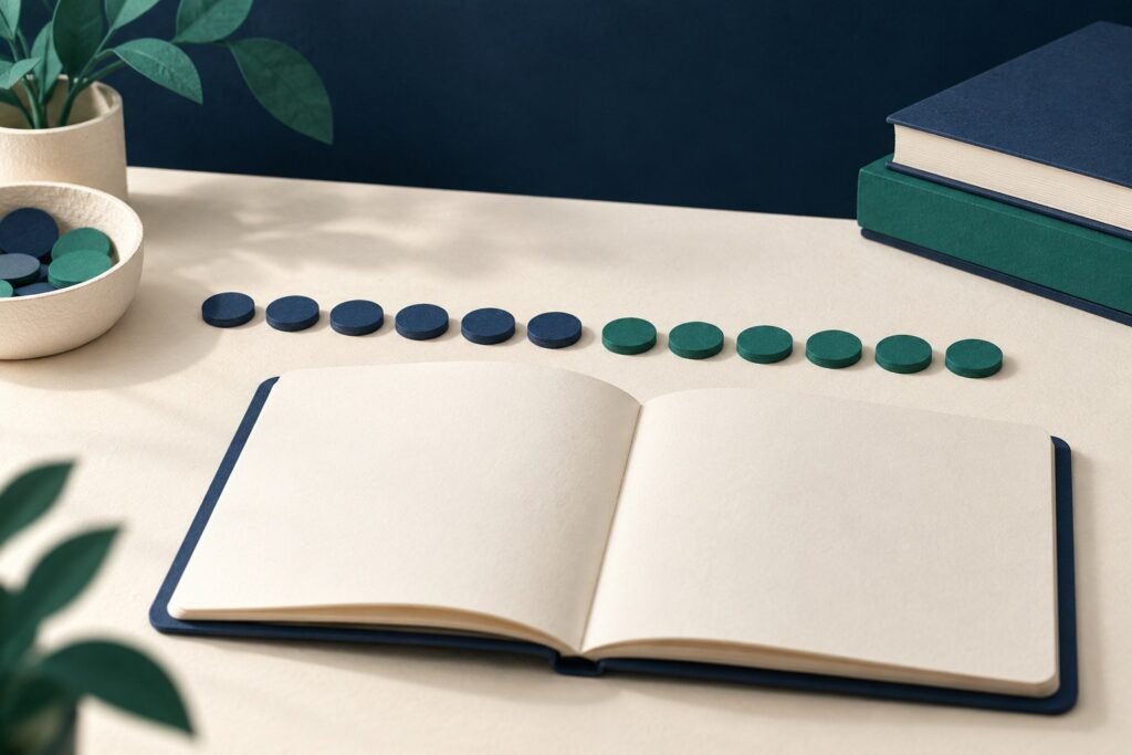 Paper-cut study illustration accompanying Binomial Distribution: Check the Conditions Before Calculating