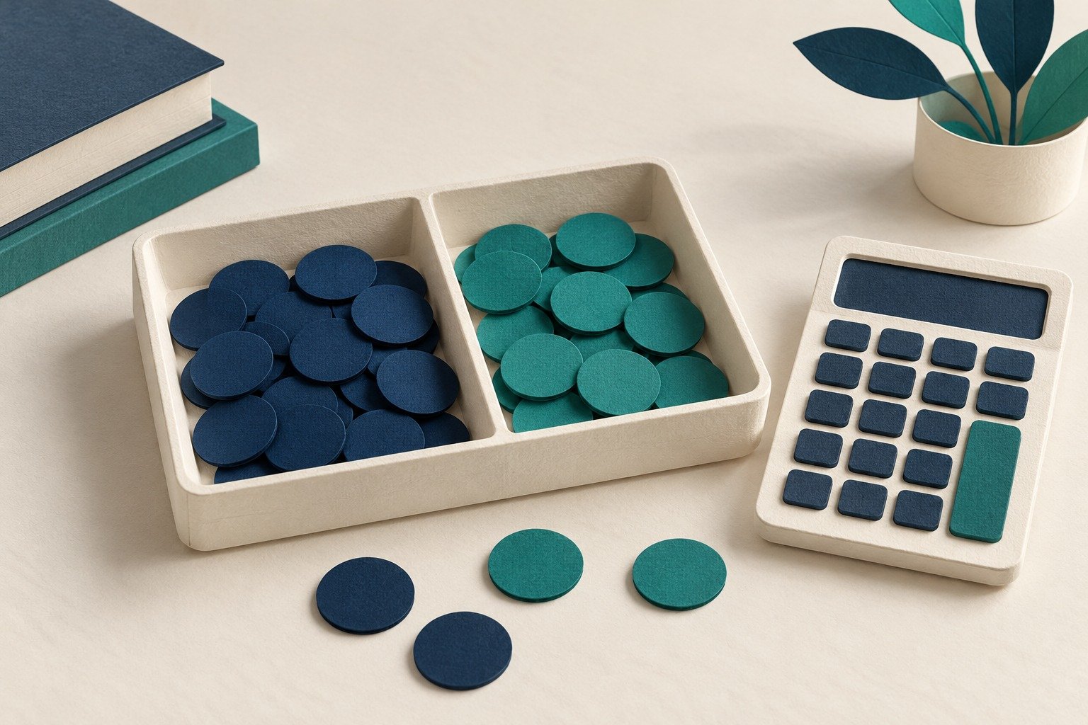 Paper-cut study illustration accompanying Binomial Distribution: Check the Conditions Before Calculating