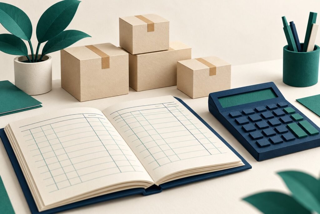 Paper-cut study illustration accompanying Inventory Valuation: Explain the Effect on Profit