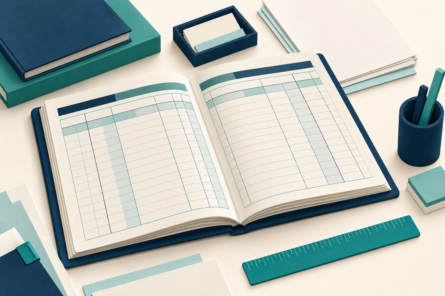 Paper-cut study illustration accompanying How to Present Financial Statements Clearly in an Exam