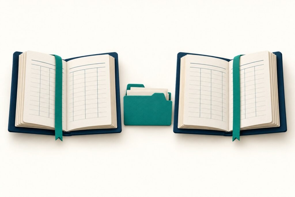 Paper-cut study illustration accompanying Partnership Accounts: Keep Capital and Current Accounts Clear