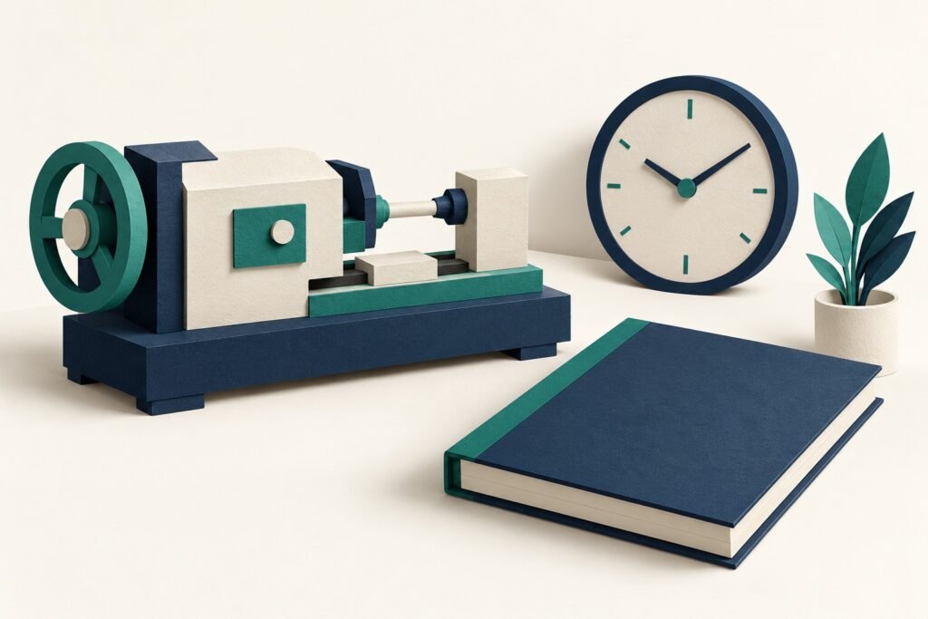 Paper-cut study illustration accompanying Investment Appraisal: Compare Calculations and Business Context