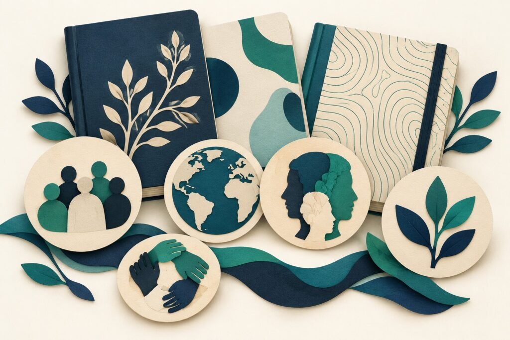 Paper-cut study illustration accompanying Culture and Identity: Use Examples Without Stereotyping