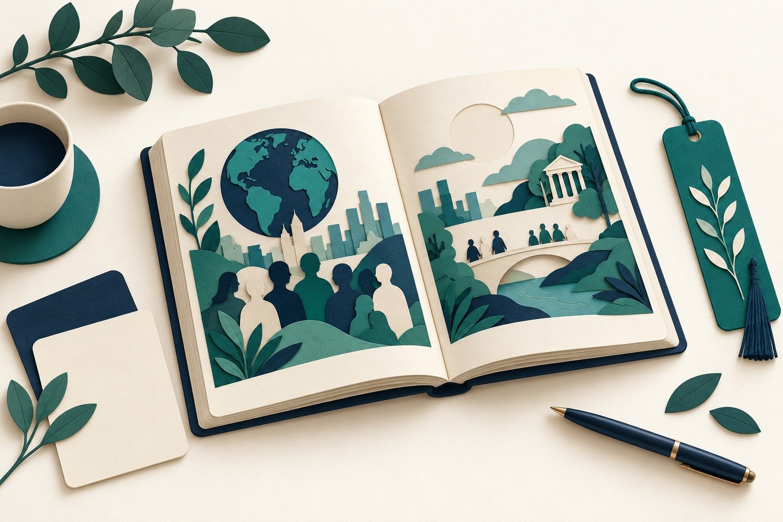 Paper-cut study illustration accompanying Culture and Identity: Use Examples Without Stereotyping
