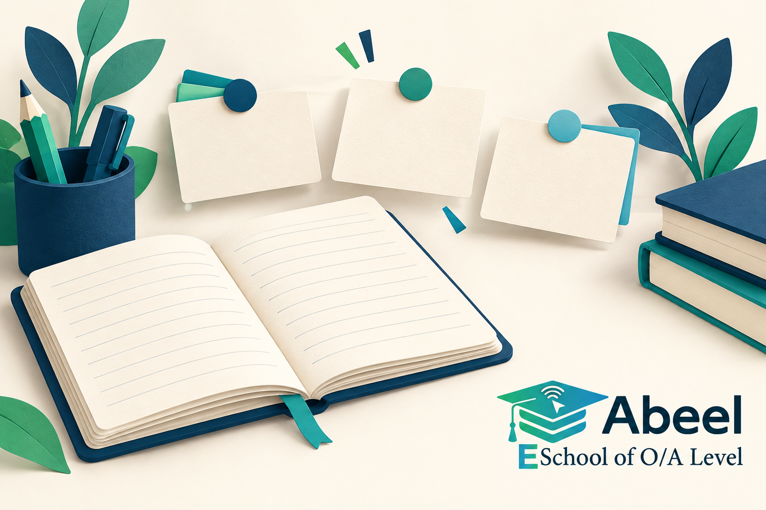 Paper-cut study illustration accompanying How to Plan an A Level Extended Response from the Question Boundaries