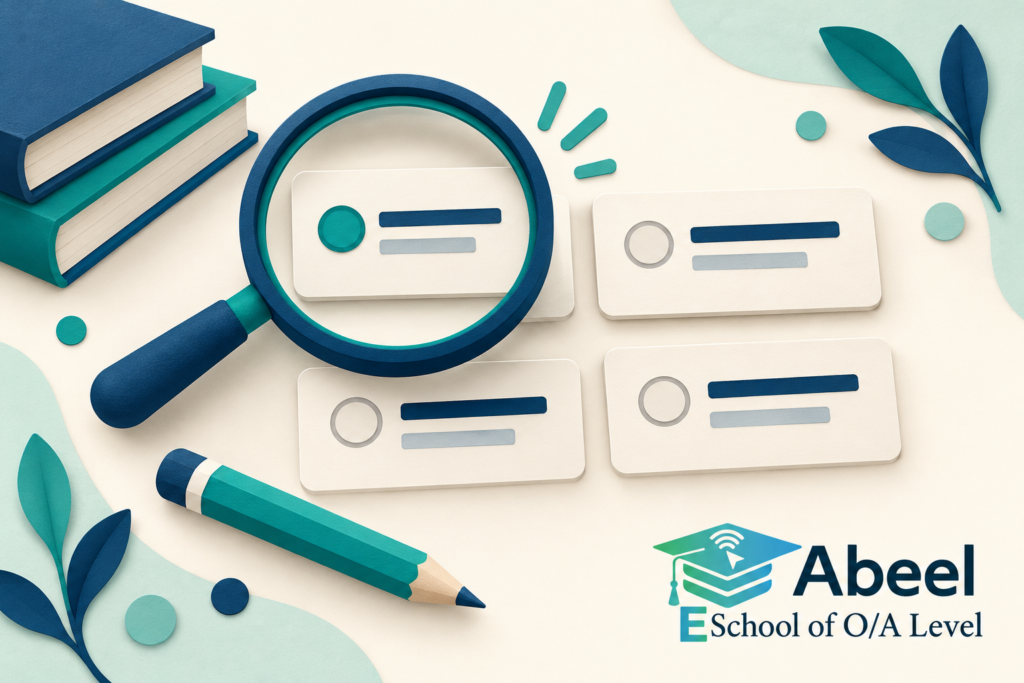 Paper-cut study illustration accompanying A Level Multiple Choice: Explain Why the Distractors Are Wrong