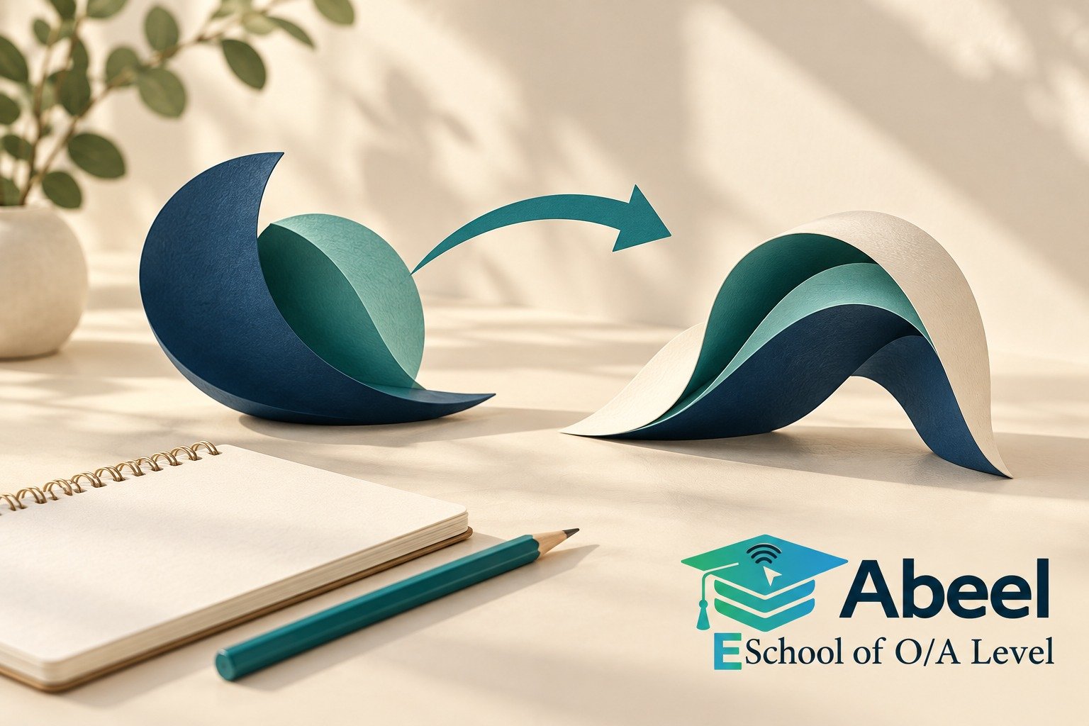 Paper-cut study illustration accompanying A Level Graph Transformations: Check the Axes and Track a Point