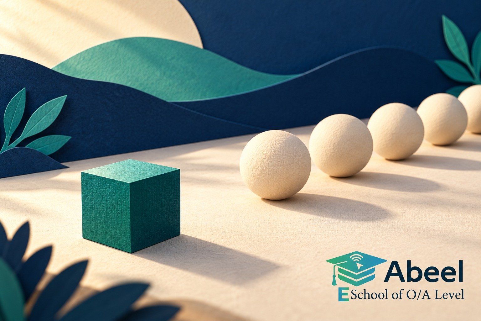 Paper-cut study illustration accompanying A Level Mathematical Claims: Find a Counterexample Before Trusting a Pattern