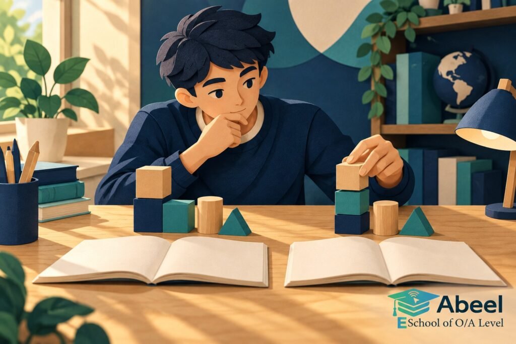 Paper-cut study illustration accompanying A Level Question Variations: Recheck the Method When One Condition Changes