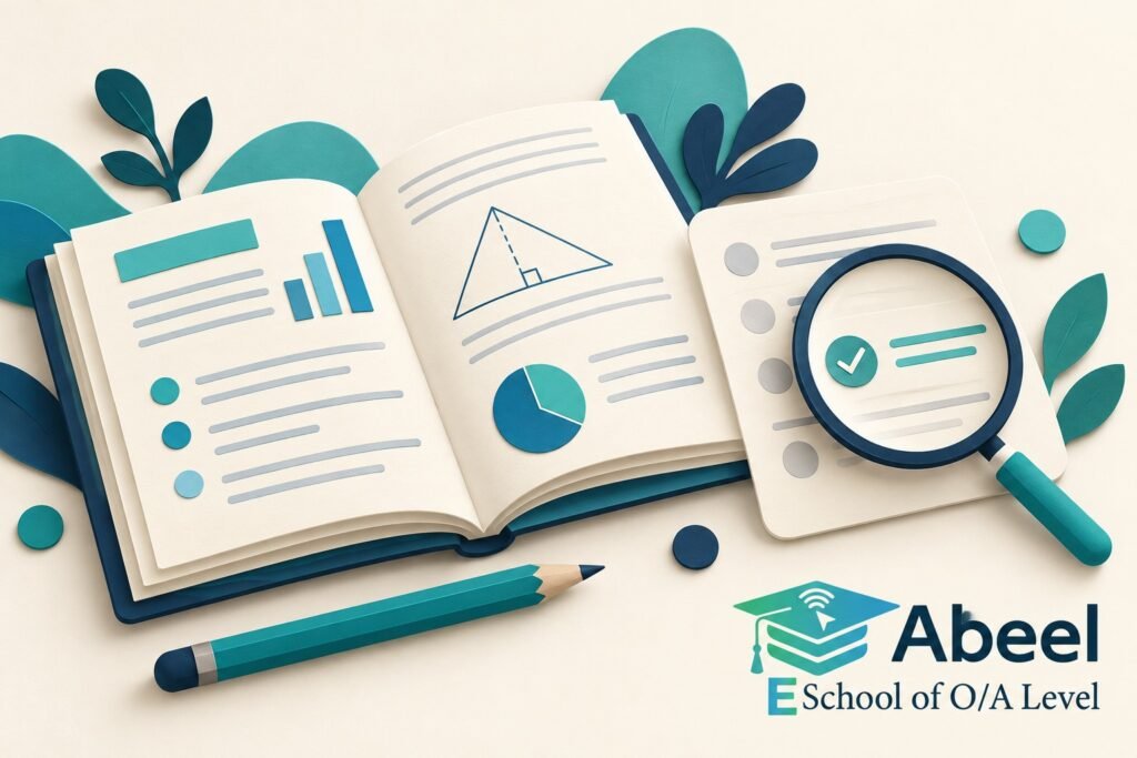 Paper-cut study illustration accompanying O and A Level Study in Nawabshah: Build a Feedback Plan Around Real Attempts