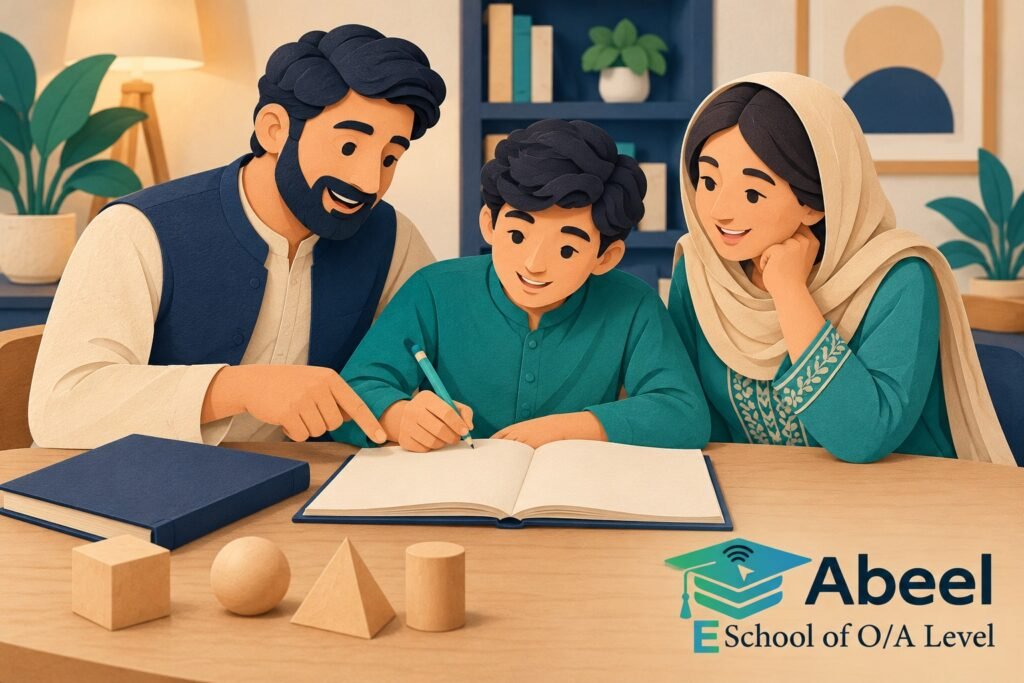 Paper-cut study illustration accompanying O and A Level Study in Kotri: Check the Reason for a Method Before the Calculator