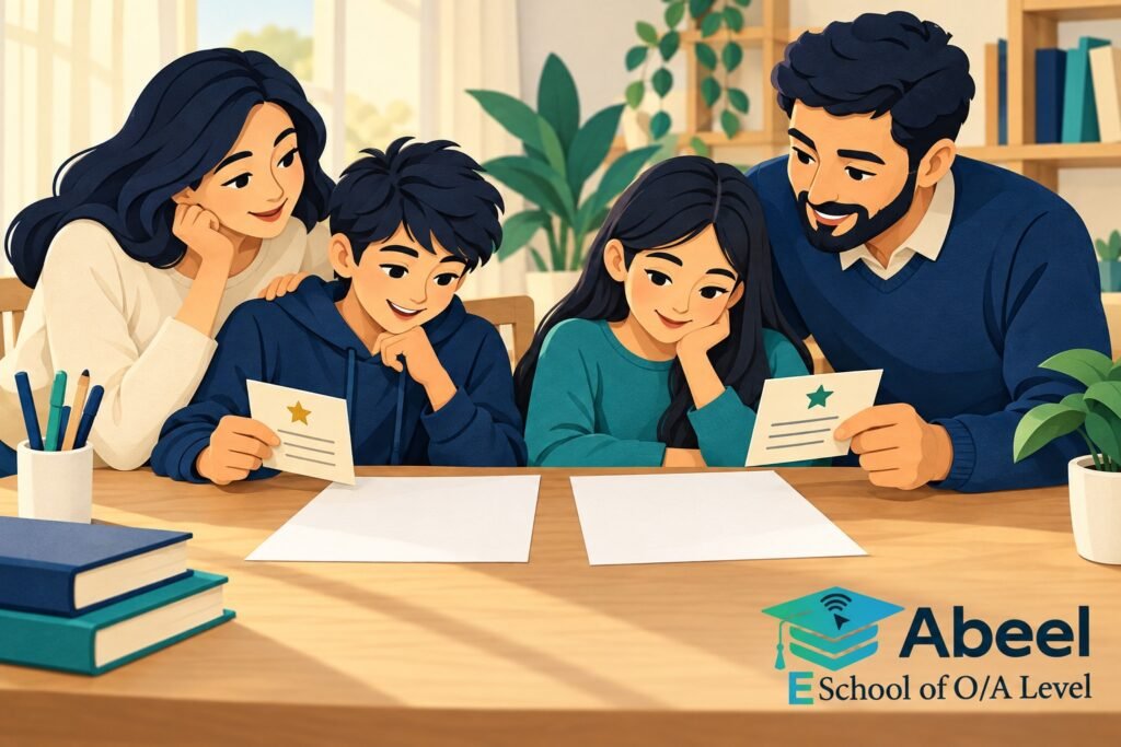 Paper-cut study illustration accompanying O and A Level Study in Matiari: Turn Teacher Feedback into a New Attempt