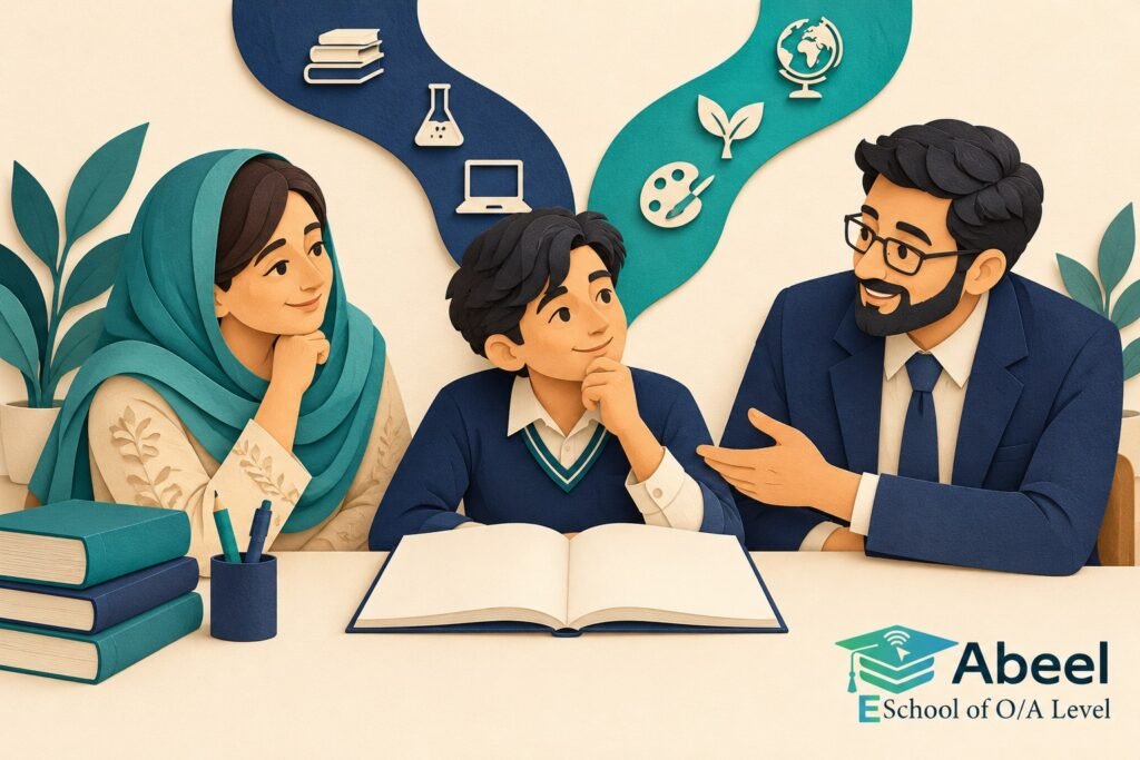 Paper-cut study illustration accompanying O and A Level Study in Multan: Ask Which Assumption Makes the Method Work
