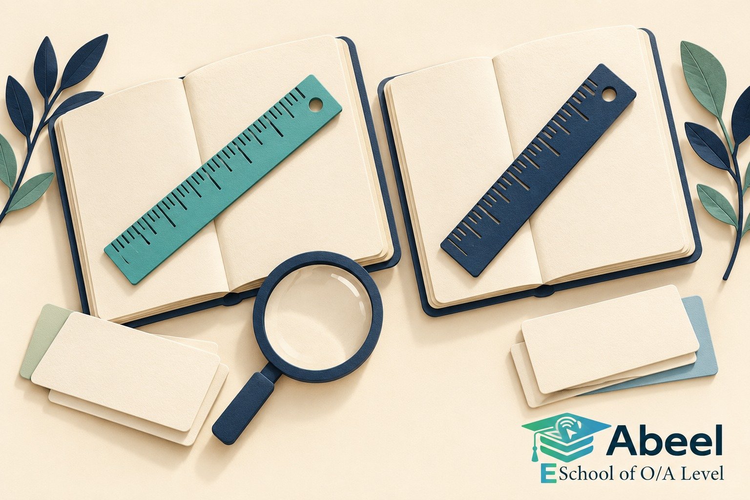 Paper-cut study illustration accompanying O and A Level Study in Sialkot: Ask What a Progress Number Is Being Compared With