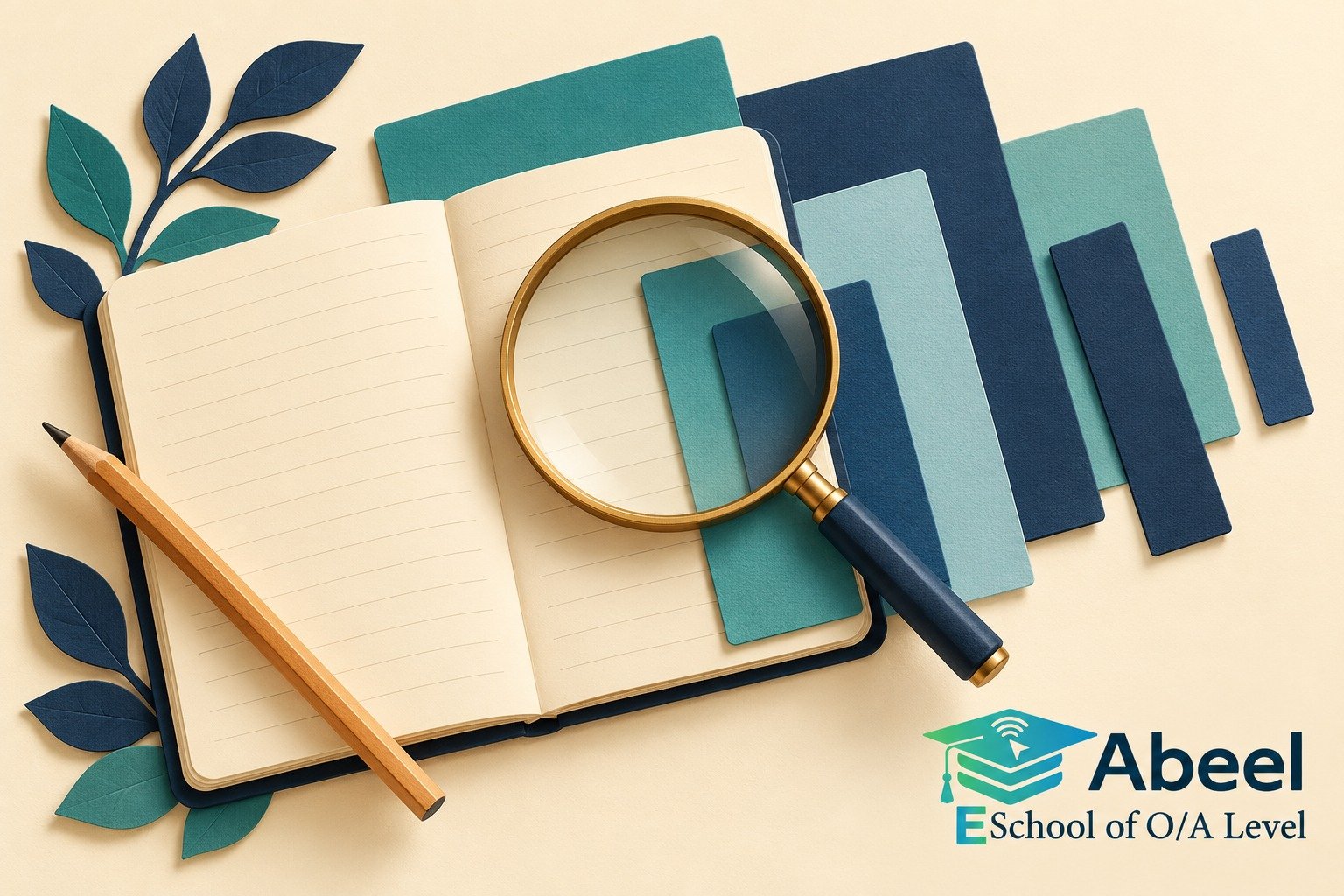 Paper-cut study illustration accompanying O and A Level Study in Bahawalpur: Read the Chart Before Comparing the Bars