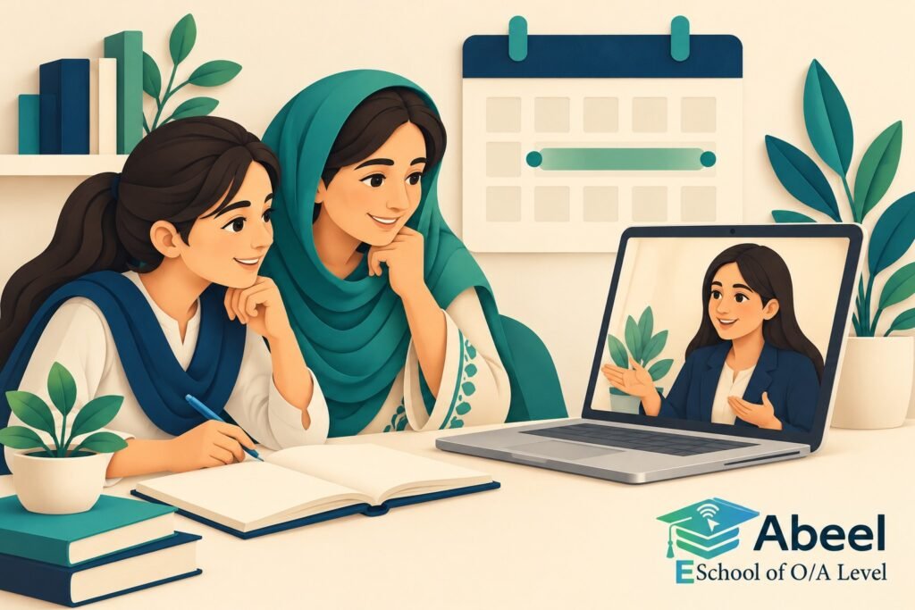 Paper-cut study illustration accompanying O and A Level Study in Kasur: Ask Which Period the Answer Belongs To