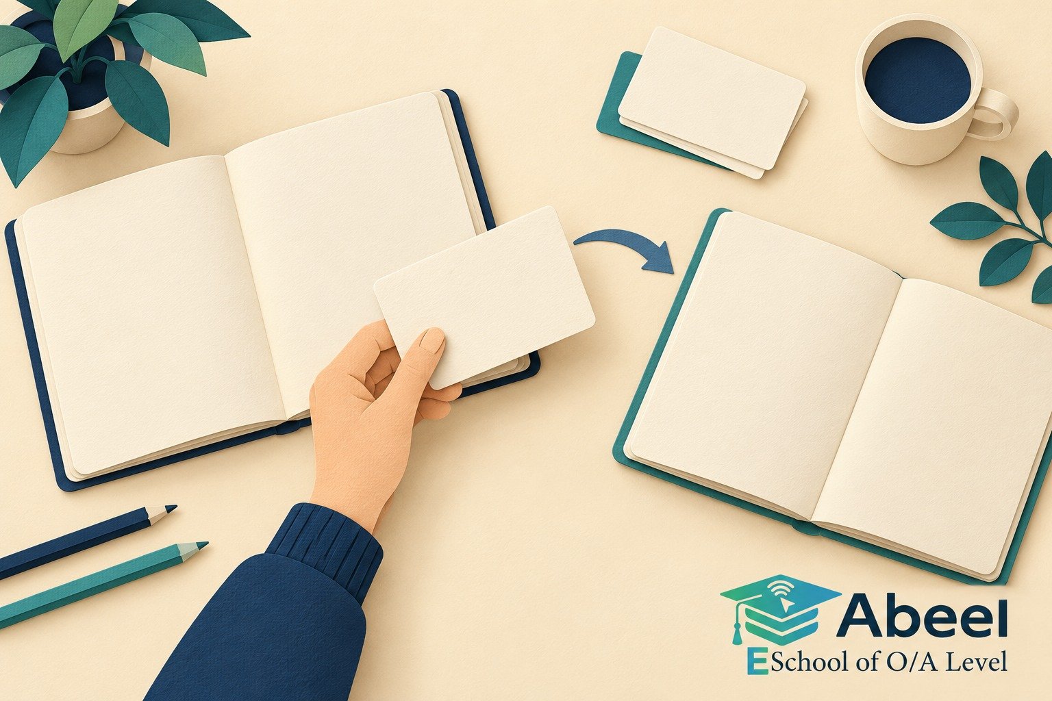 Paper-cut study illustration accompanying O and A Level Study in Sadiqabad: Check Whether a Method Transfers to a New Question