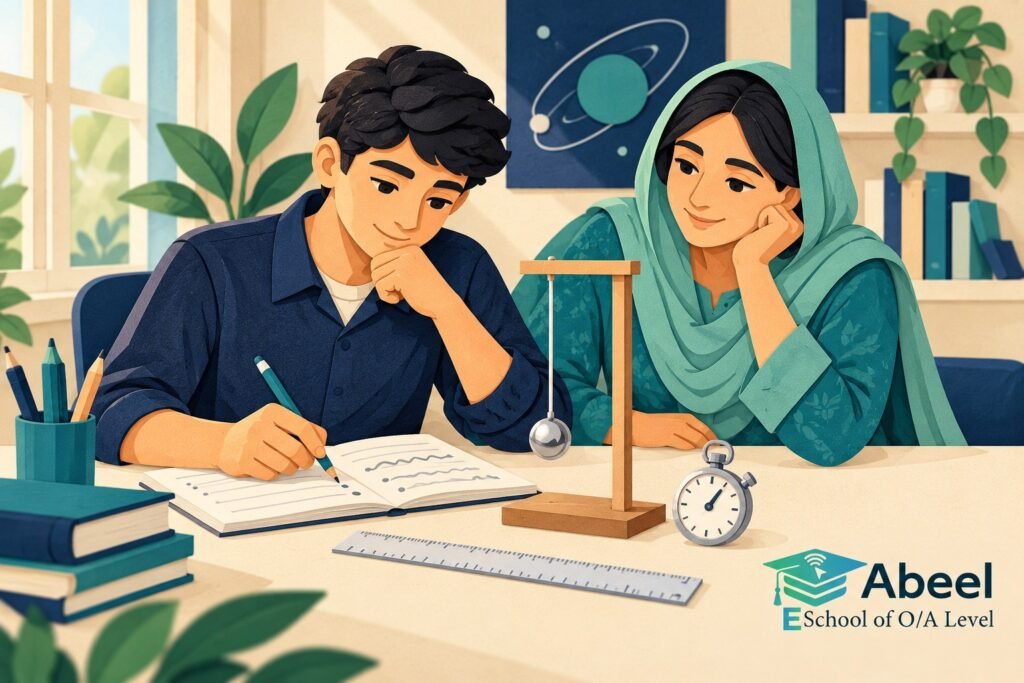 Paper-cut study illustration accompanying Online O and A Level classes in Daska: Link an Improvement to a Measurement Problem