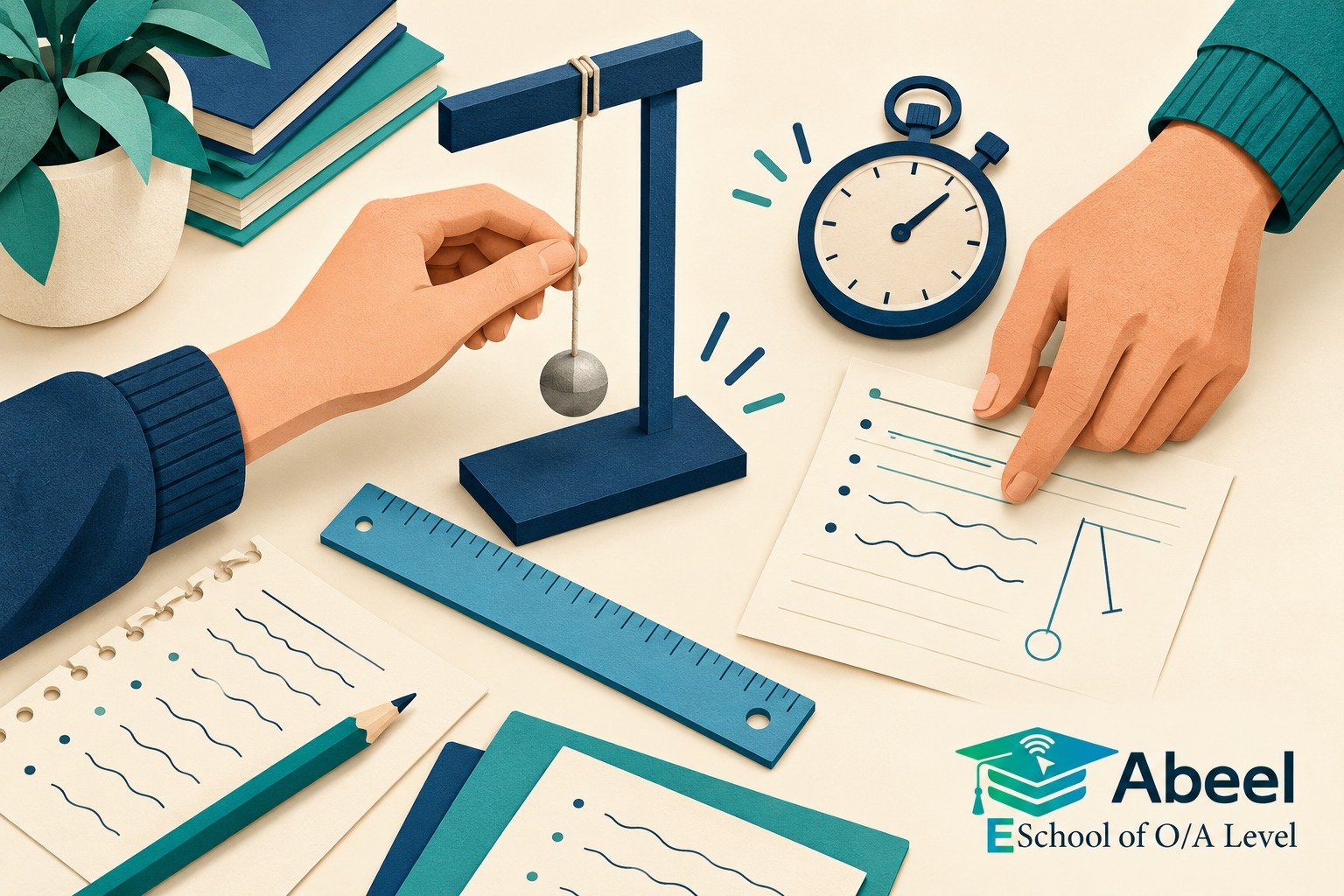 Paper-cut study illustration accompanying Online O and A Level classes in Daska: Link an Improvement to a Measurement Problem
