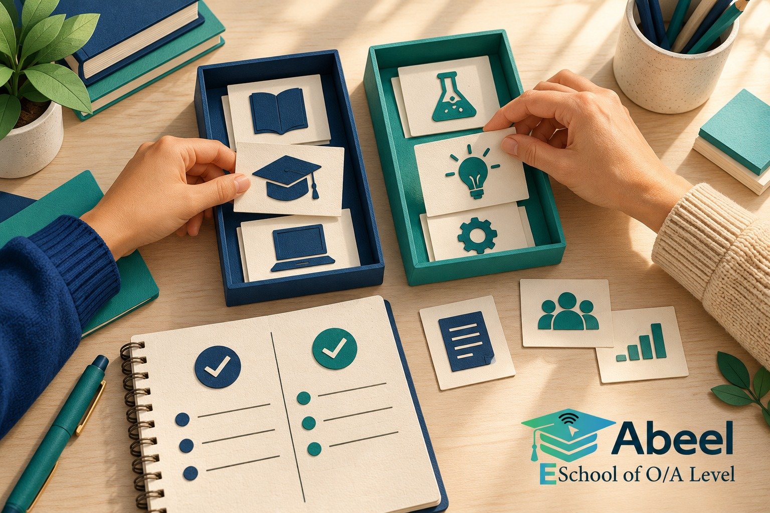 Paper-cut study illustration accompanying Online O and A Level classes in Quetta: Evaluate the Business Decision Through a Threshold