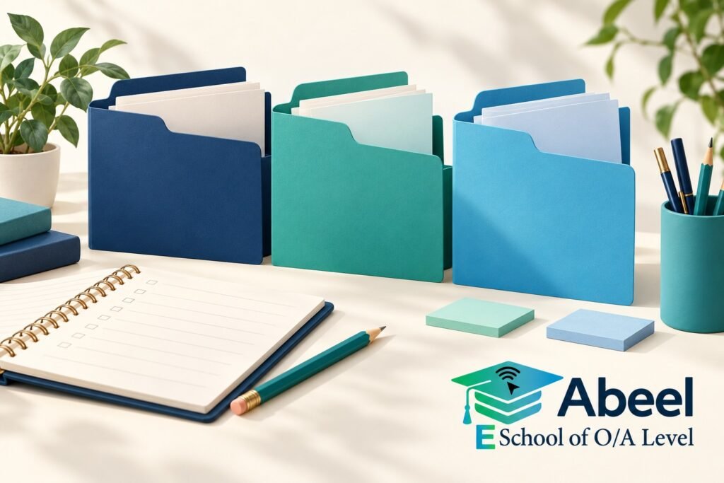Paper-cut study illustration accompanying Karachi A Level Students: Plan School, Tuition and Admissions Tasks Separately