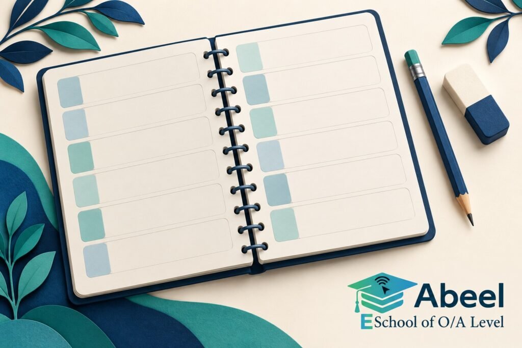 Paper-cut study illustration accompanying Karachi O Level Maths: A Two-Week Algebra Repair Worksheet Plan