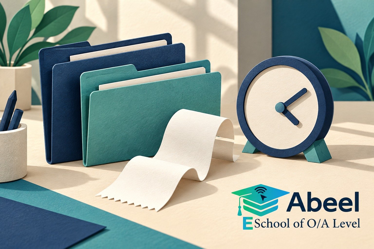 Paper-cut study illustration accompanying Karachi Accounting Students: Explain an Adjustment Before Posting It