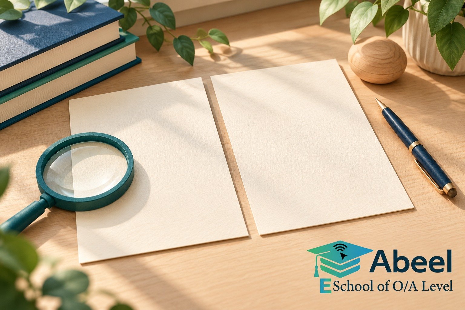 Paper-cut study illustration accompanying Karachi English Revision: Compare Two Drafts Using the Same Task