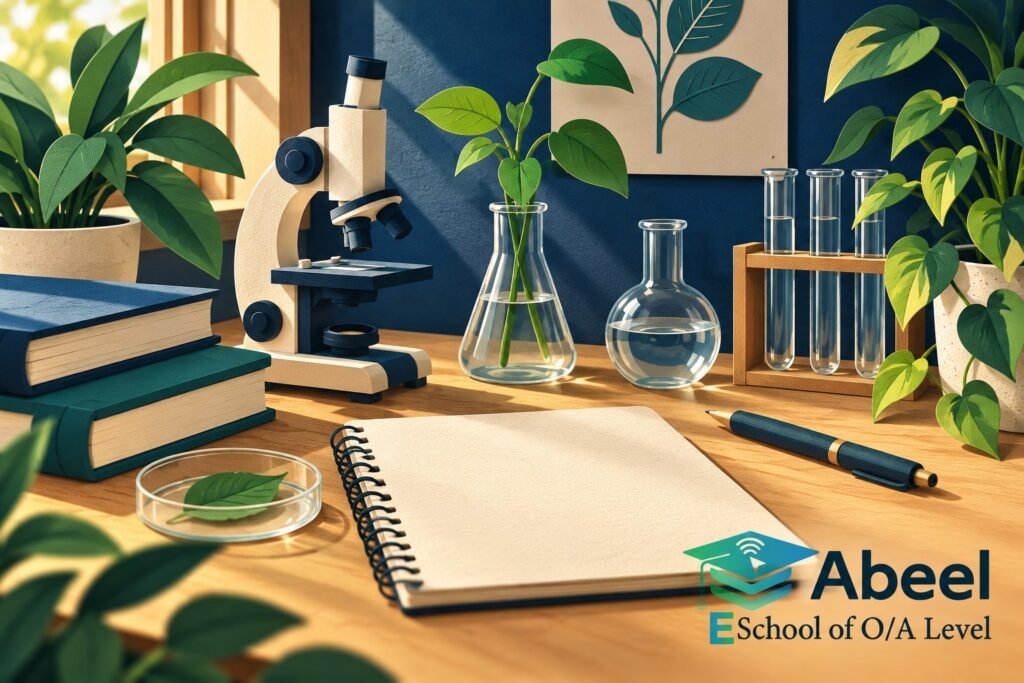 Paper-cut study illustration accompanying Karachi O Level Biology Revision: Explain a Process Beyond Naming the Term
