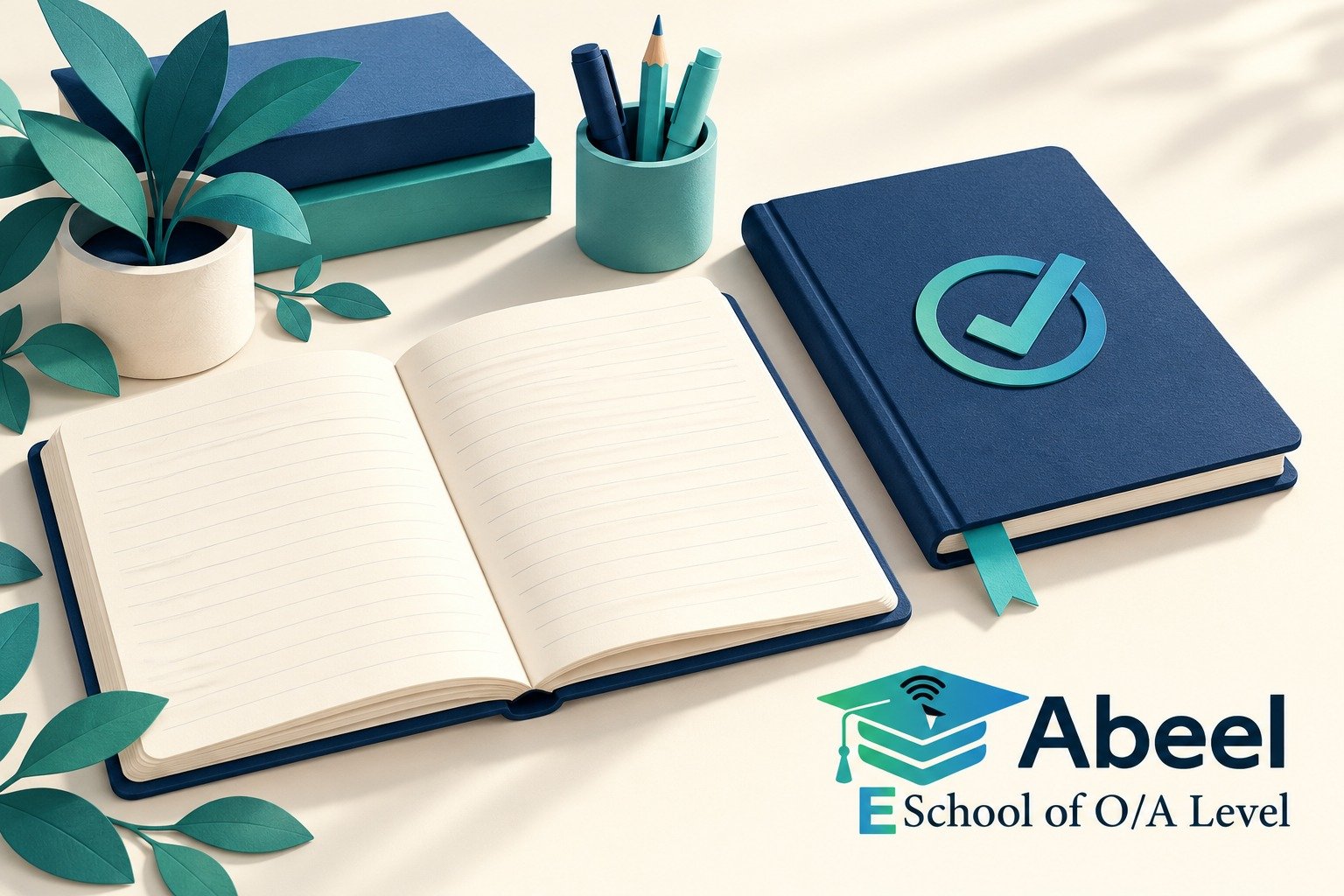 Paper-cut study illustration accompanying Tando Adam Student Practice Plan: Three Algebra Checks for Signs, Brackets and Fractions