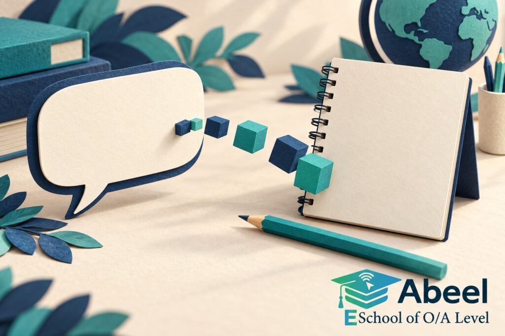 Paper-cut study illustration accompanying Thatta Student Practice Plan: Translate a Word Problem into an Equation
