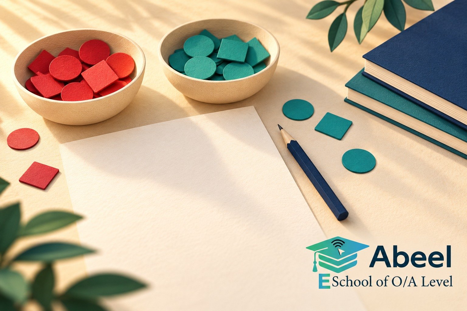 Paper-cut study illustration accompanying Hala O Level Probability Practice: Update the Outcomes Before Multiplying