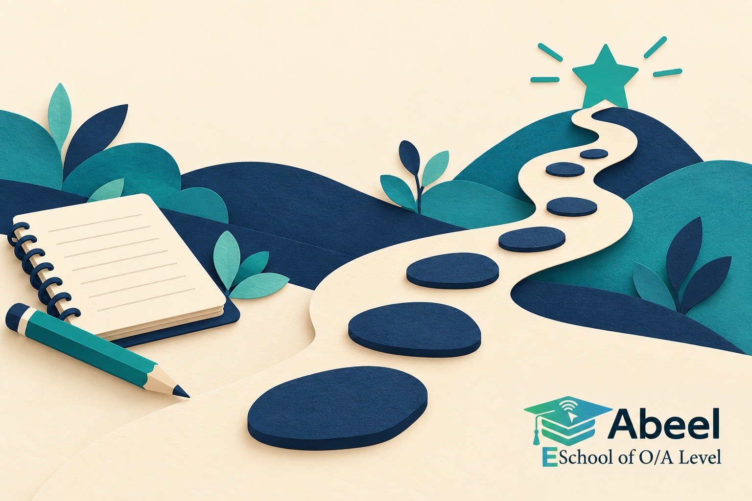 Paper-cut study illustration accompanying Multan AS Statistics: Separate a Fixed Success Count from a First-Success Trial