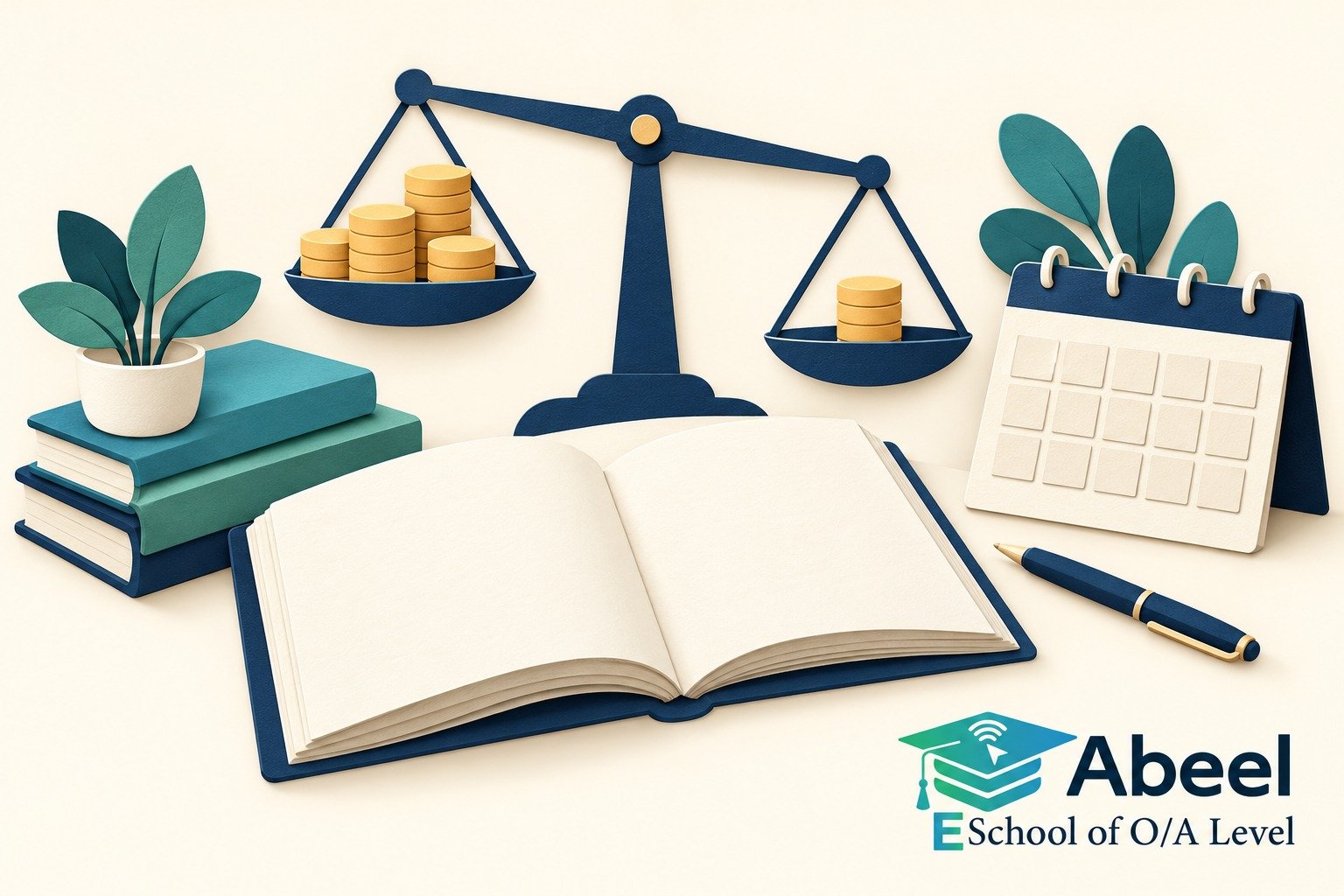 Paper-cut study illustration accompanying Hafizabad Accounting Practice: Present Financial Statements with Traceable Workings