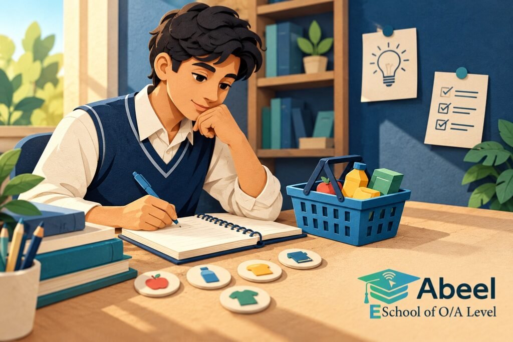 Paper-cut study illustration accompanying Accounting recommendation questions in Chakwal: Make a Recommendation Follow the Working
