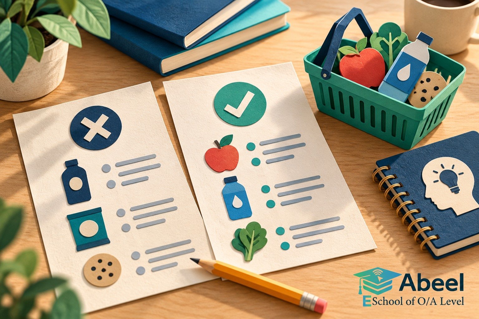 Paper-cut study illustration accompanying Accounting recommendation questions in Chakwal: Make a Recommendation Follow the Working