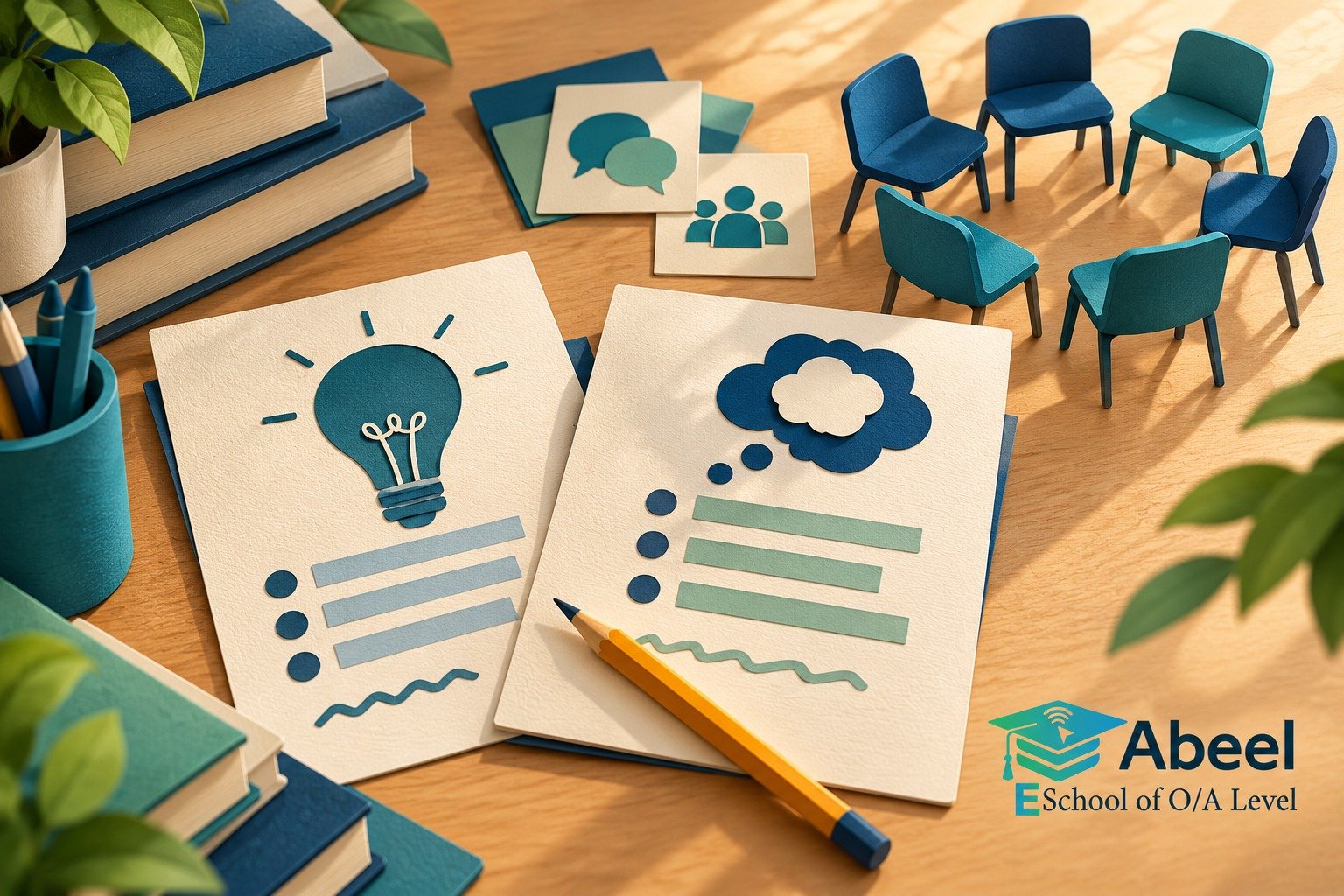Paper-cut study illustration accompanying O Level Sociology concepts in Mianwali: Show How a Sociological Concept Operates