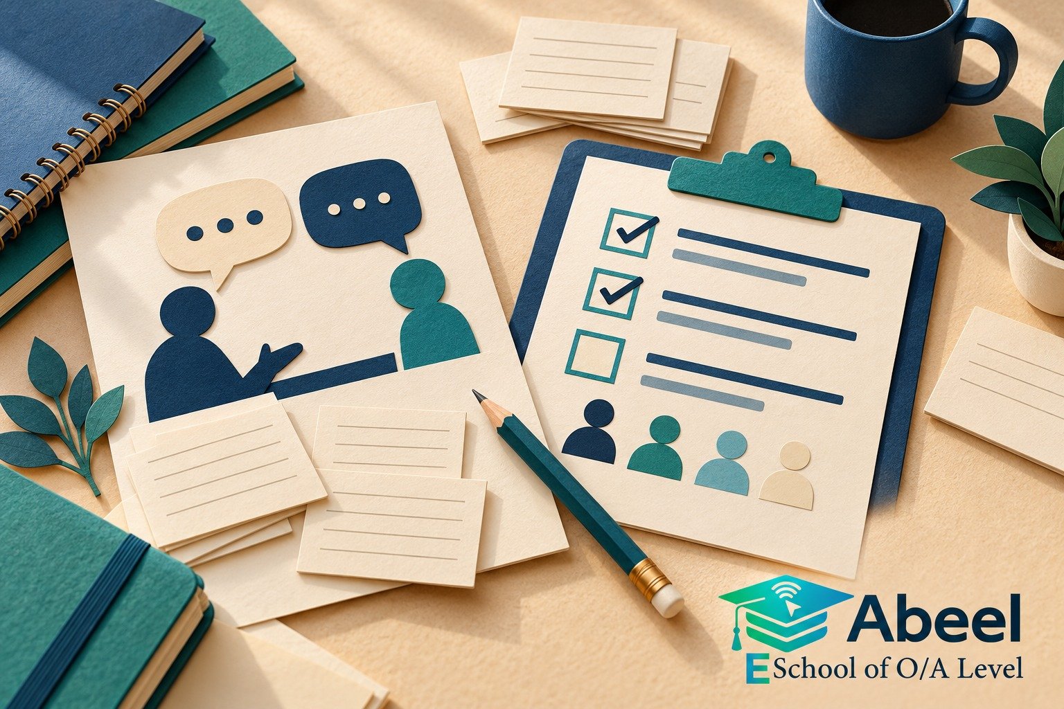 Paper-cut study illustration accompanying Sociology research methods in Bhakkar: Choose a Research Method for the Actual Aim