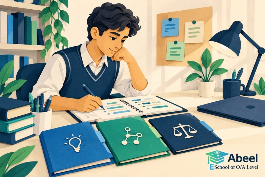 Paper-cut study illustration accompanying Sociology theory revision in Toba Tek Singh: Retrieve a Perspective Before Comparing It