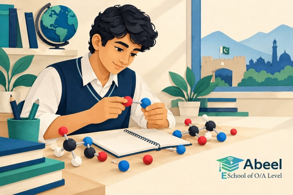 Paper-cut study illustration accompanying Balancing chemical equations in Peshawar: Balance Coefficients Without Changing Formulas