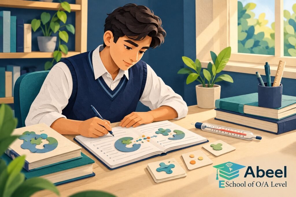 Paper-cut study illustration accompanying Biology data questions in Abbottabad: Separate the Observed Pattern from Its Mechanism