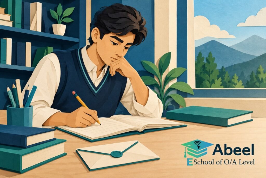 Paper-cut study illustration accompanying O Level English inference practice in Mansehra: Support an Inference with a Specific Detail
