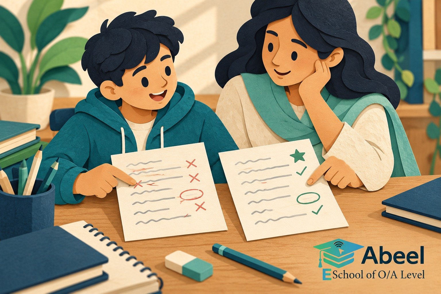 Weekly study progress reviews in Bagh: Show Evidence in a Weekly Parent Review 1 Paper-cut study illustration accompanying Weekly study progress reviews in Bagh: Show Evidence in a Weekly Parent Review