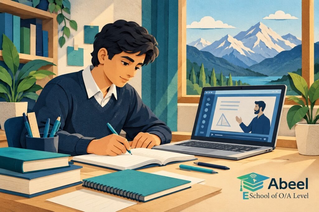 Paper-cut study illustration accompanying Online tuition demo lessons in Skardu: Use a Demo Lesson to Test a Learning Process